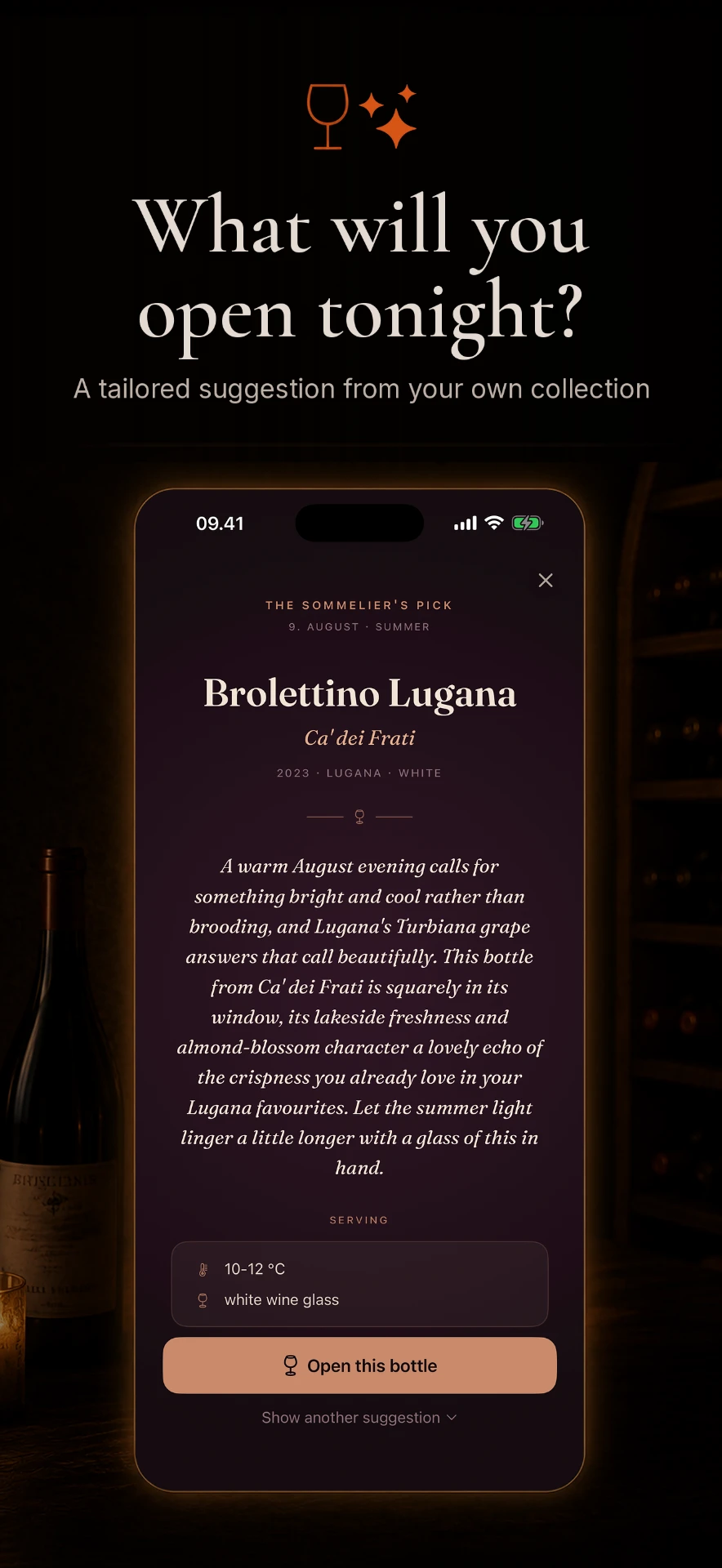 Coco Vino Sommelier's Pick with a tailored wine suggestion